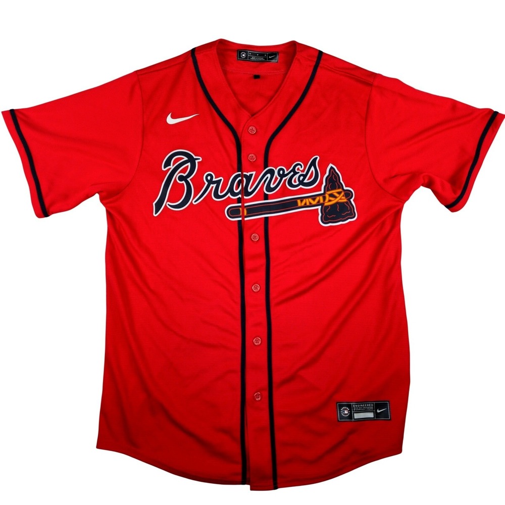 Nike Atlanta Braves Ronald Acuna Jr 13 Red Baseball Jersey Mens Medium